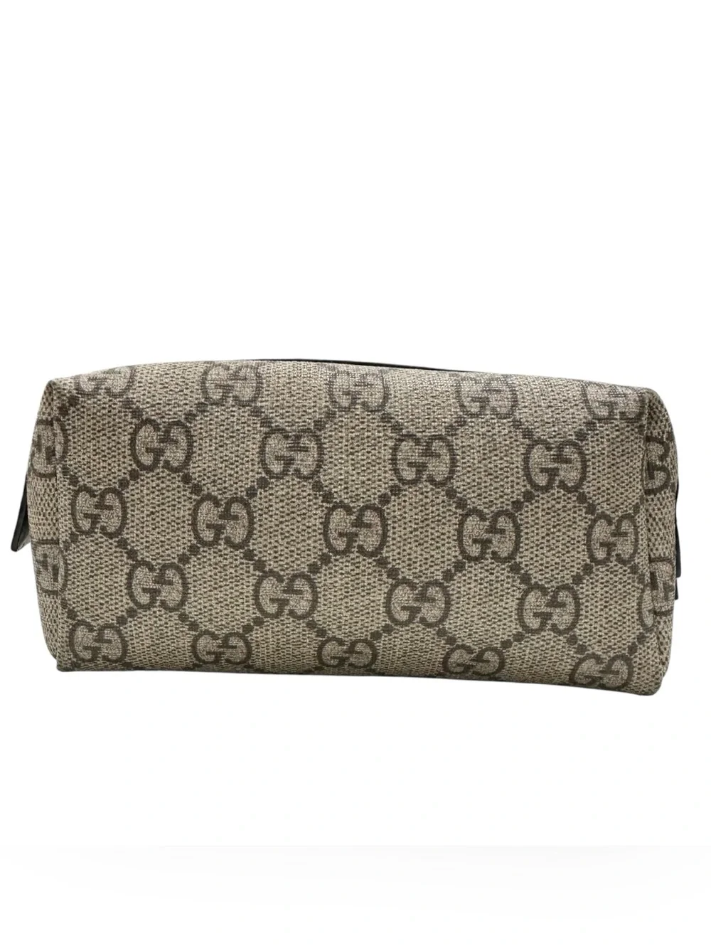 Gucci Tan GG Supreme Web Canvas with Roses Heart Tattoo Zippered Pouch